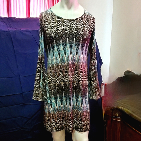 MSK PRINTED SHIFT DRESS - Picture 4 of 7